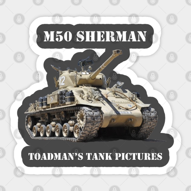 M50 Sherman wht_txt Sticker by Toadman's Tank Pictures Shop